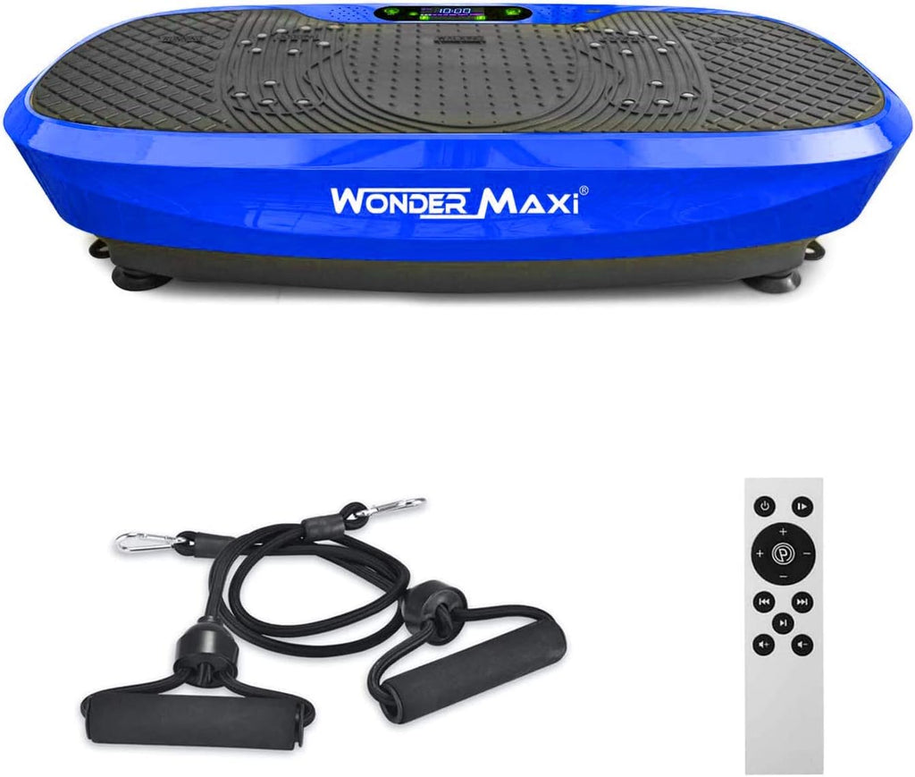 Wonder Maxi 3D Vibration Plate Exercise Machine, Whole Body Workout Vibration Fitness Platform with Dual Motor Oscillation?? Remote Control and Resistance Bands for Weight Loss Toning