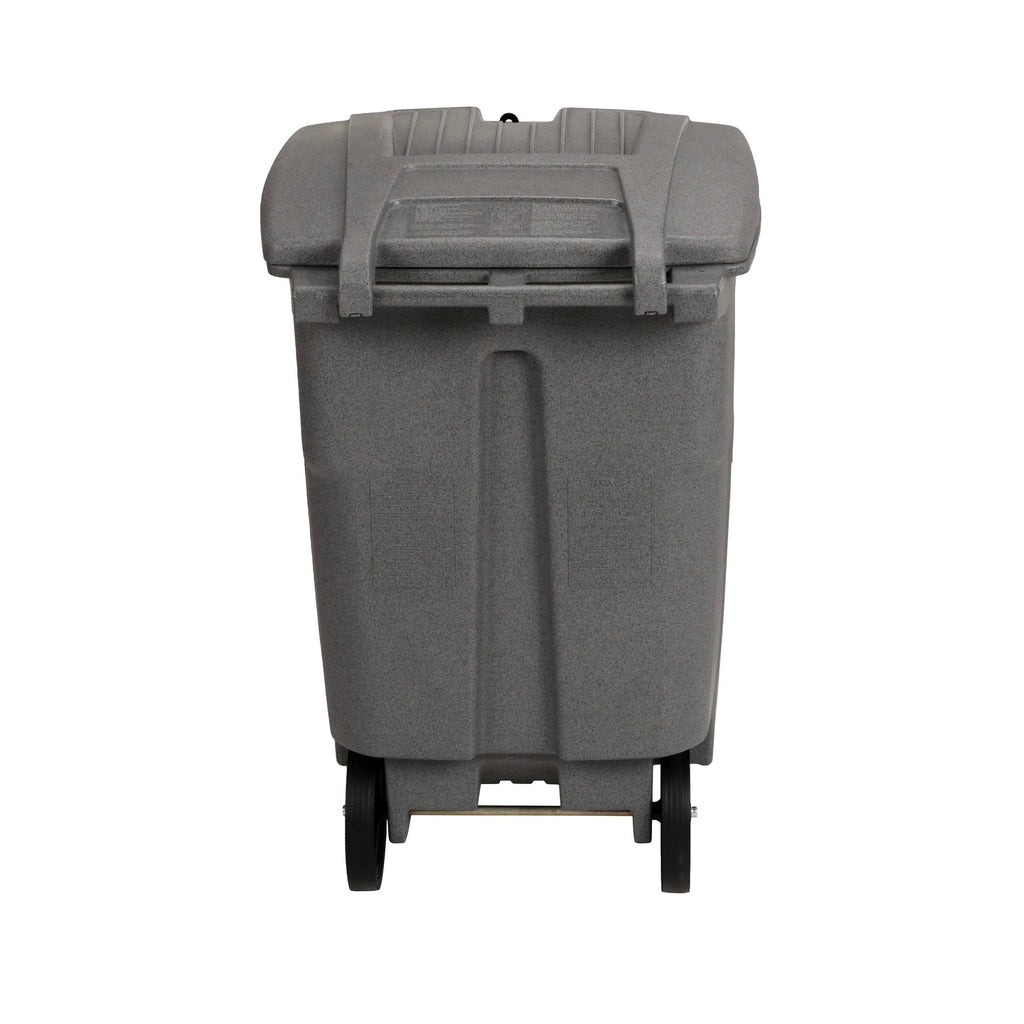 Toter 96 gal. Graystone Document Trash Can with Wheels and Hasp Lock (2 Standard Caster, 2 Stationary Wheels)