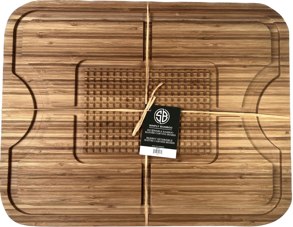 Organic Extra Large Bamboo Cutting Board - Extra Large Wood Cutting Board - Bamboo Carving Board for Meat Cheese and Vegetables ?C Reversible Large Wooden Cutting Boards for Kitchen ?C Reversible Cuttin