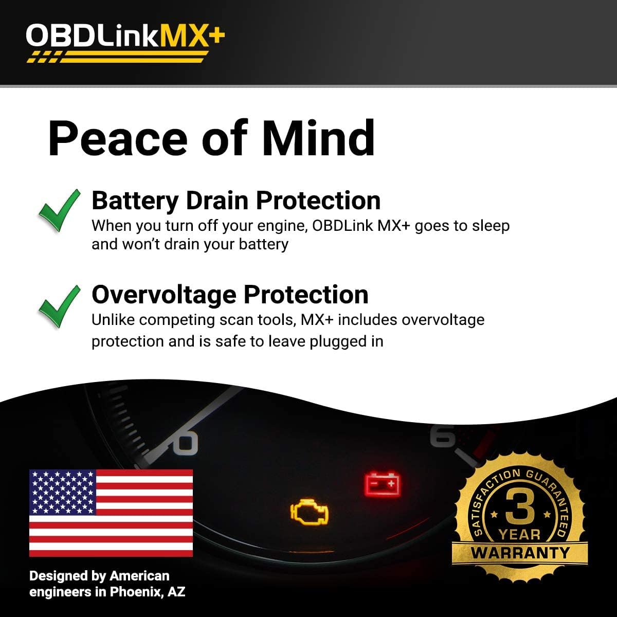 OBDLink MX+ OBD2 Bluetooth Scanner for iPhone, Android, and Windows