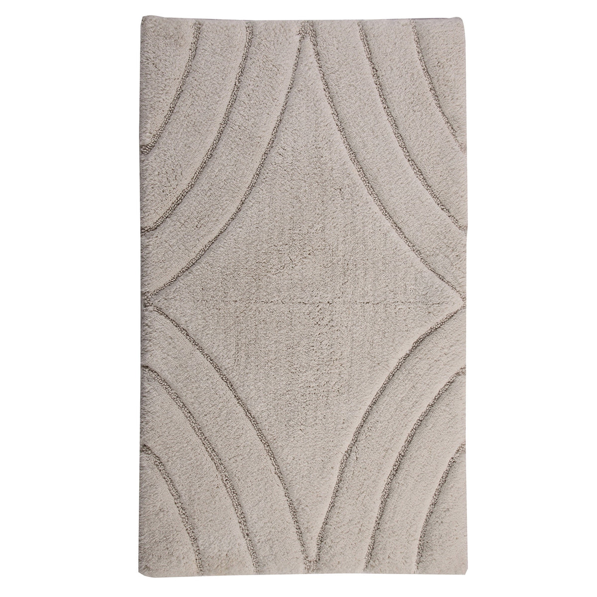 Knightsbridge Diamond 220 GSF Non Skid Back Bath Rug 17 x 24 - Ivory