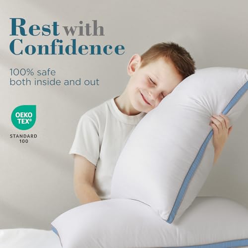 viewstar Bed Pillows King Size Set of 2, Hotel Quality, Down Alternative Big Pillow for Back, Stomach or Side Sleepers, Firm