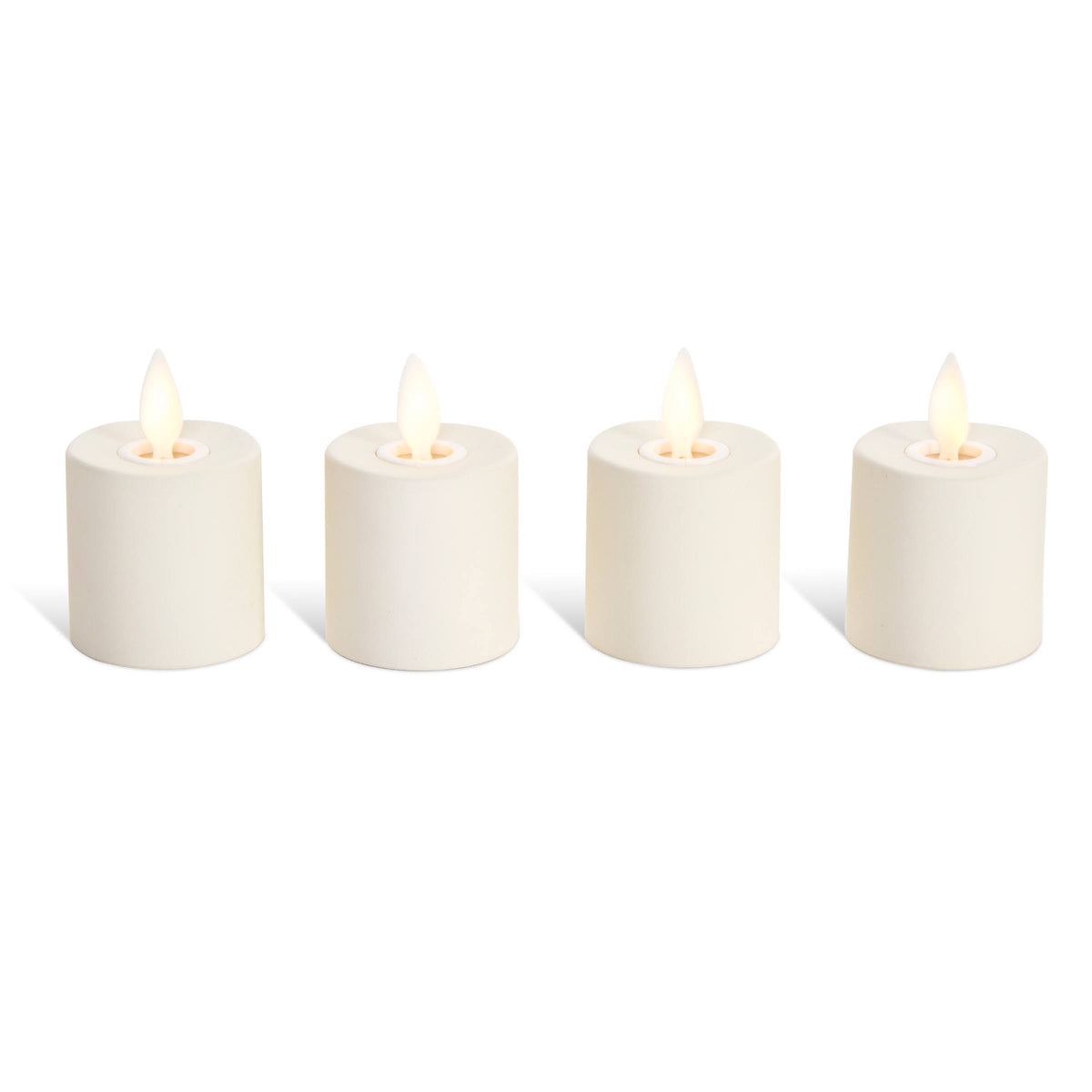 Luminara Flameless Rechargeable Tea Lights Unscented White 4 Pieces