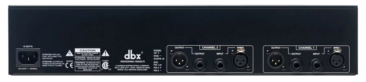 DBX 231S Dual 31 Band Graphic Equalizer Audio Rack Mount EQ+Compressor+Cables