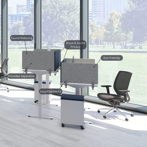 VaRoom - Desk Divider; Sound Proof Dividers - Privacy Shields for Student Desks and Desk Privacy Panels. Cubicle Wall, Desk Divider for Students and Office Divider (Light Grey, 48 W x 18??H)