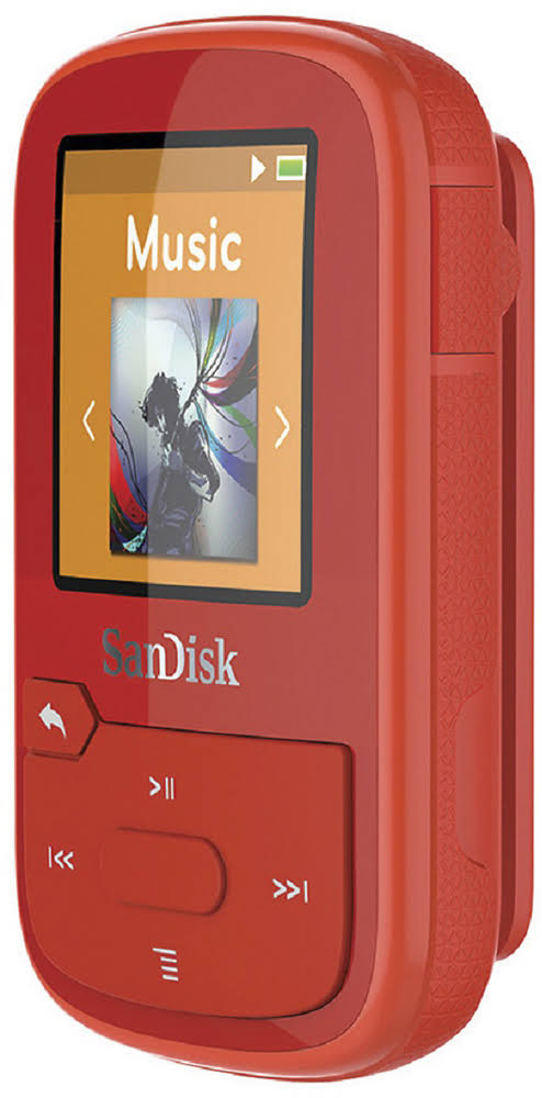 SanDisk 16GB Clip Sport Plus MP3 Player Sdmx28-016g-a46r - Red