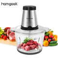 Homgeek Electric Meat Grinder - 2L Large Capacity, Stainless Steel, 2 Speed Settings, 250W High Power - Ideal Kitchen Cooker Blender for Household Use