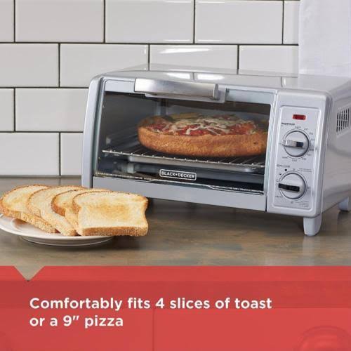 4-Slice Stainless Steel Toaster Oven Black + Decker, Silver