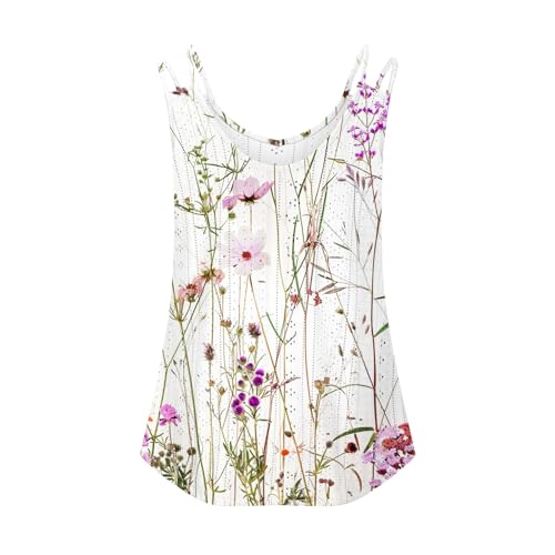 Summer Tank Top for Women 2024 Sexy Sleeveless T Shirts Trendy Floral Eyelet Camisole Tops V Neck Dressy Casual Tunic Blouses