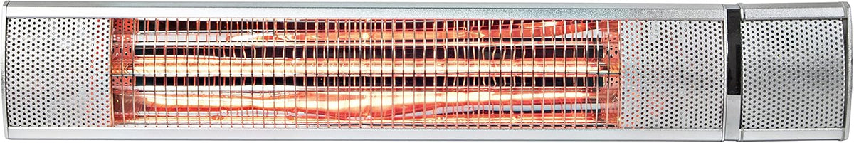 Comfort Zone CZPH20RSL Outdoor and Indoor Patio Heater - Wall-Mounted Heating Device with Halogen Tube and Adjustable Heat Output - Waterproof Warmer for Residential and Commercial Spaces