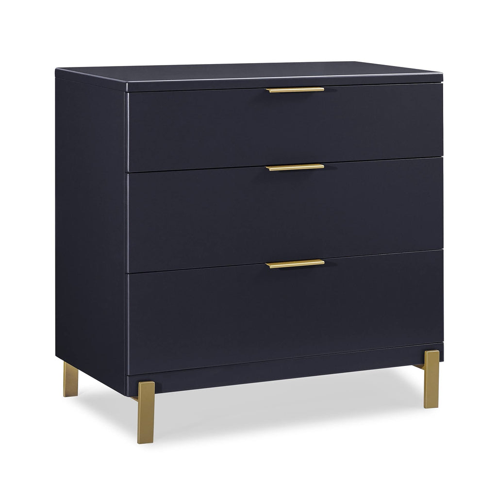 Delta Children Hendrix 3 Drawer Dresser in Bianca White/Bronze