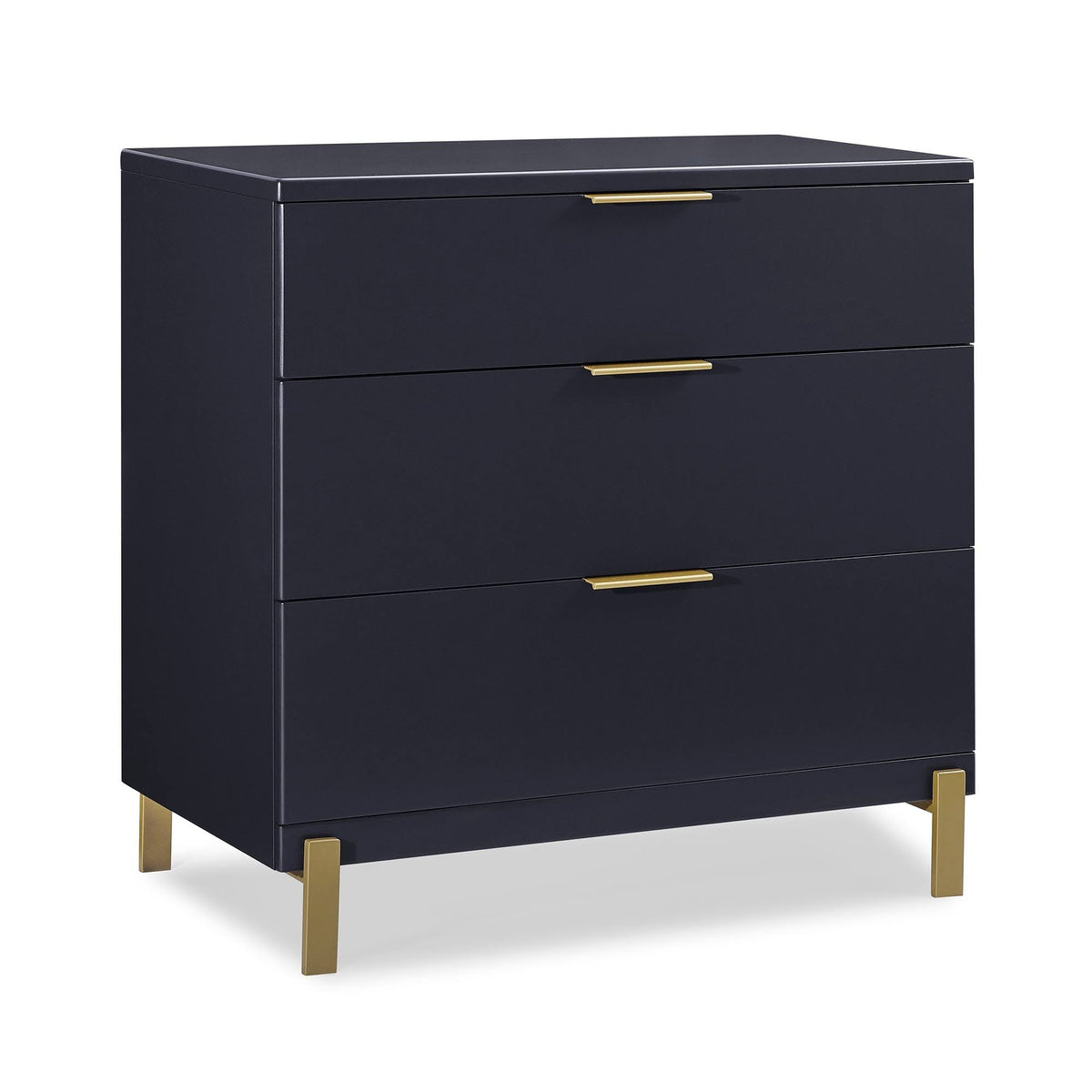 Delta Children Hendrix 3 Drawer Dresser in Bianca White/Bronze