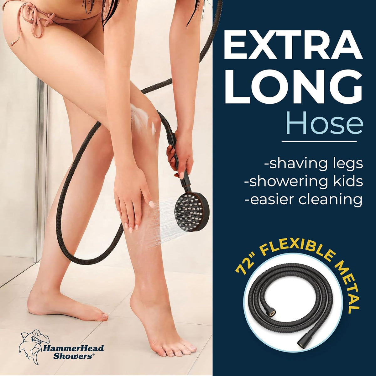 HammerHead Showers? Solid Metal LOW FLOW Handheld Shower Head with Hose and Brass Holder - OIL RUBBED BRONZE ?C Water Saving 1.75 GPM Detachable Shower Head - Adjustable Shower Wand Bracket & 6ft Hose