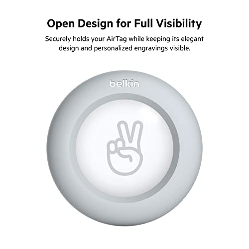 Belkin Apple AirTag Secure Holder with Key Ring - Durable, Scratch-Resistant Case with Open Face & Raised Edges - Protective AirTag Keychain Accessory for Keys