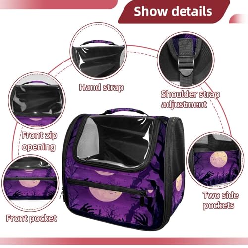 Halloween Pet Carrier Airline Approved Pet Carrier Bag Dog Carrier for Small Medium Cats Dogs Puppies Kitten