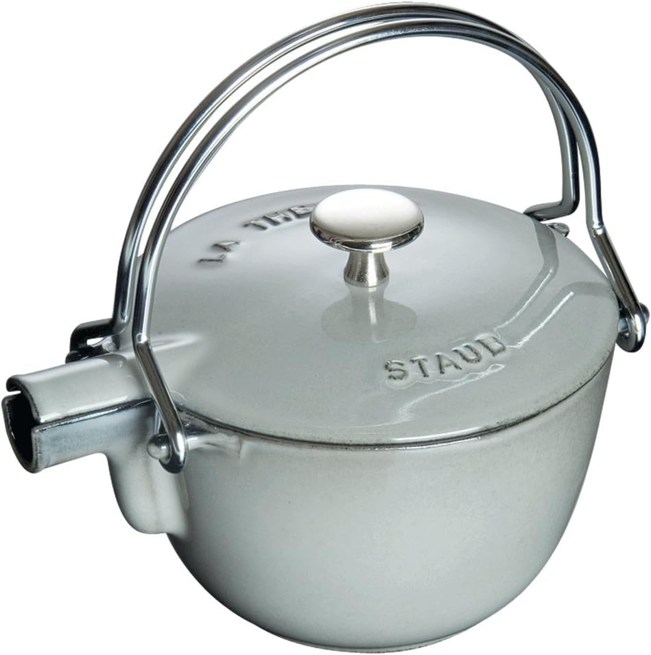 Staub Cast Iron 1-qt Round Tea Kettle - Basil, Made in France