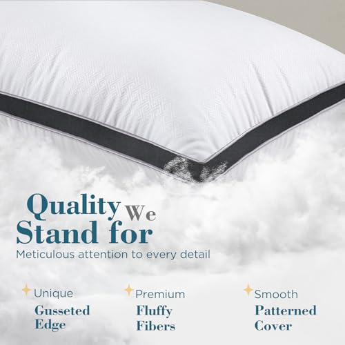 viewstar Bed Pillows King Size Set of 2, Hotel Quality, Down Alternative Big Pillow for Back, Stomach or Side Sleepers, Firm