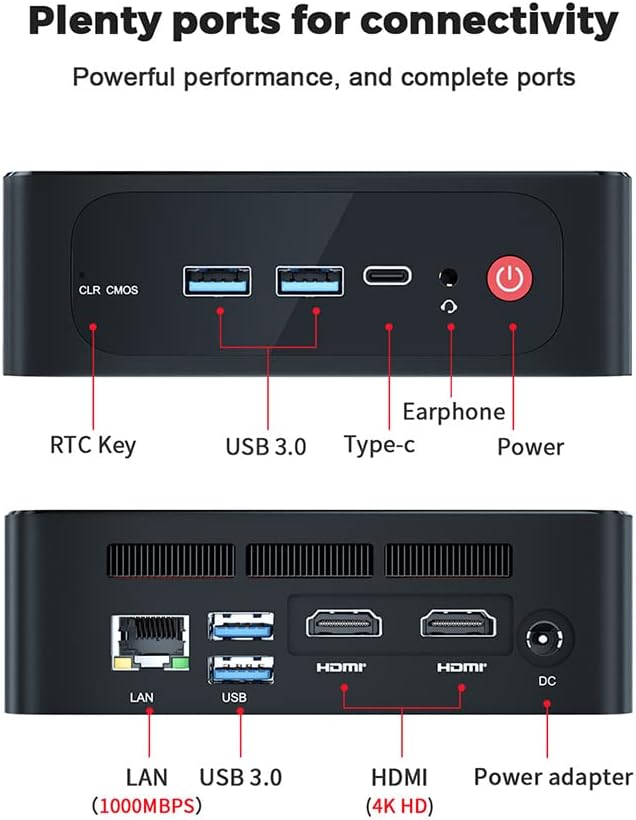 Beelink SER4 Ryzen Mini PC Windows 11 AMD Ryzen 7 4800U(7nm, 8C/16T)up to 4.2GHz, 32GB DDR4 RAM 512GB NVME SSD, 4K@60Hz Triple Display Dual HDMI+Type-C, Support 57W Mini Gaming Computer WiFi 6E BT5.0
