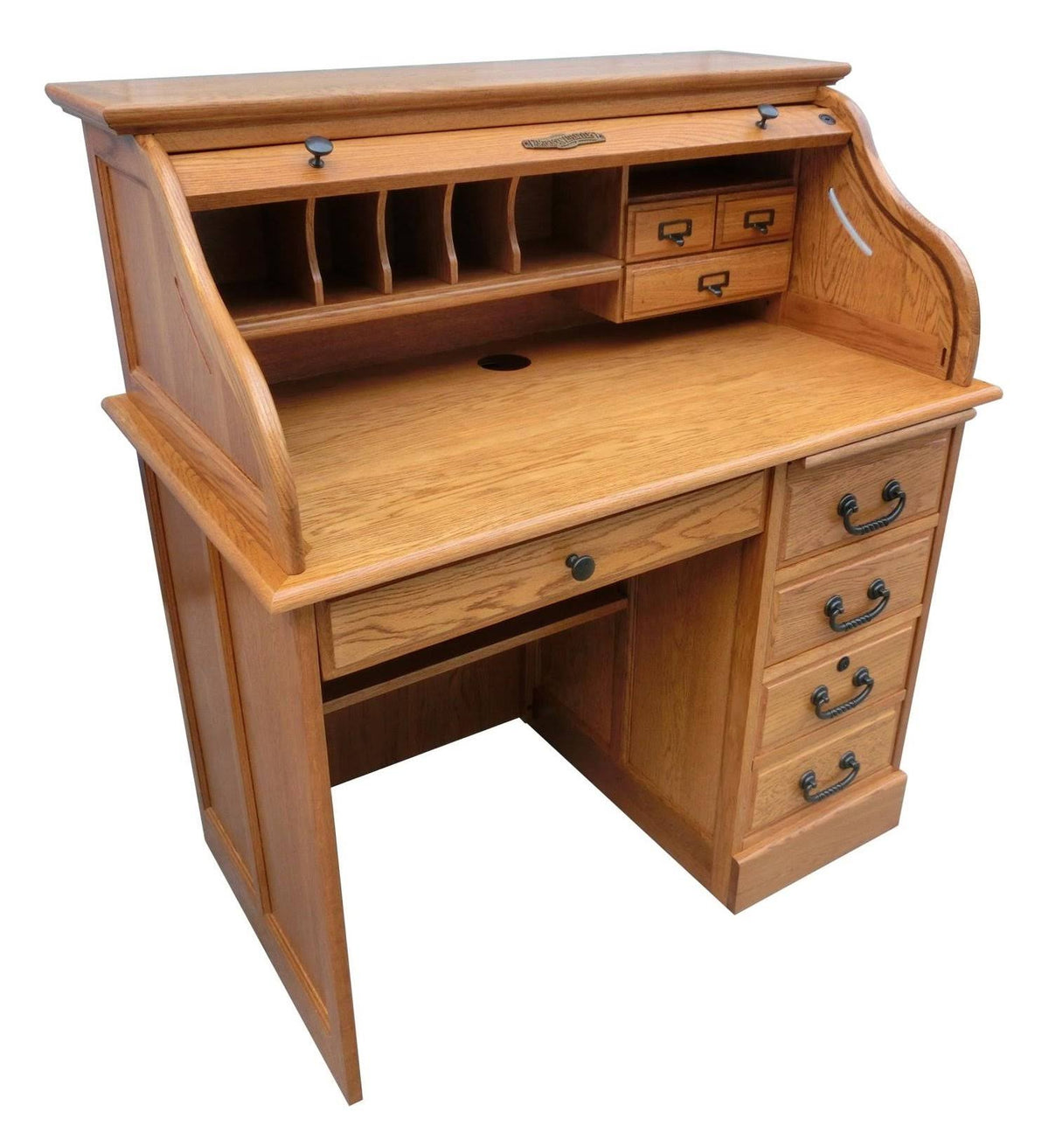 Chelsea Home Moon 42inch Student Roll Top Desk - Harvest Oak