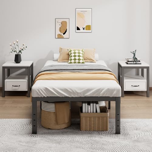 Metal Bed Frame Full Size - 14 Inch Heavy-Duty Full Platform Bed Frame No Box Spring Needed, Easy Assembly, Noise-Free, Sturdy Mattress Foundation, Underbed Storage Space