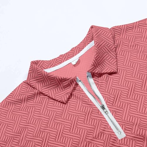 Male Casual Striped Print Two Piece Suit Zipper Short Sleeve Top Blouse Suit Drawstring Pocket Short Set Medium