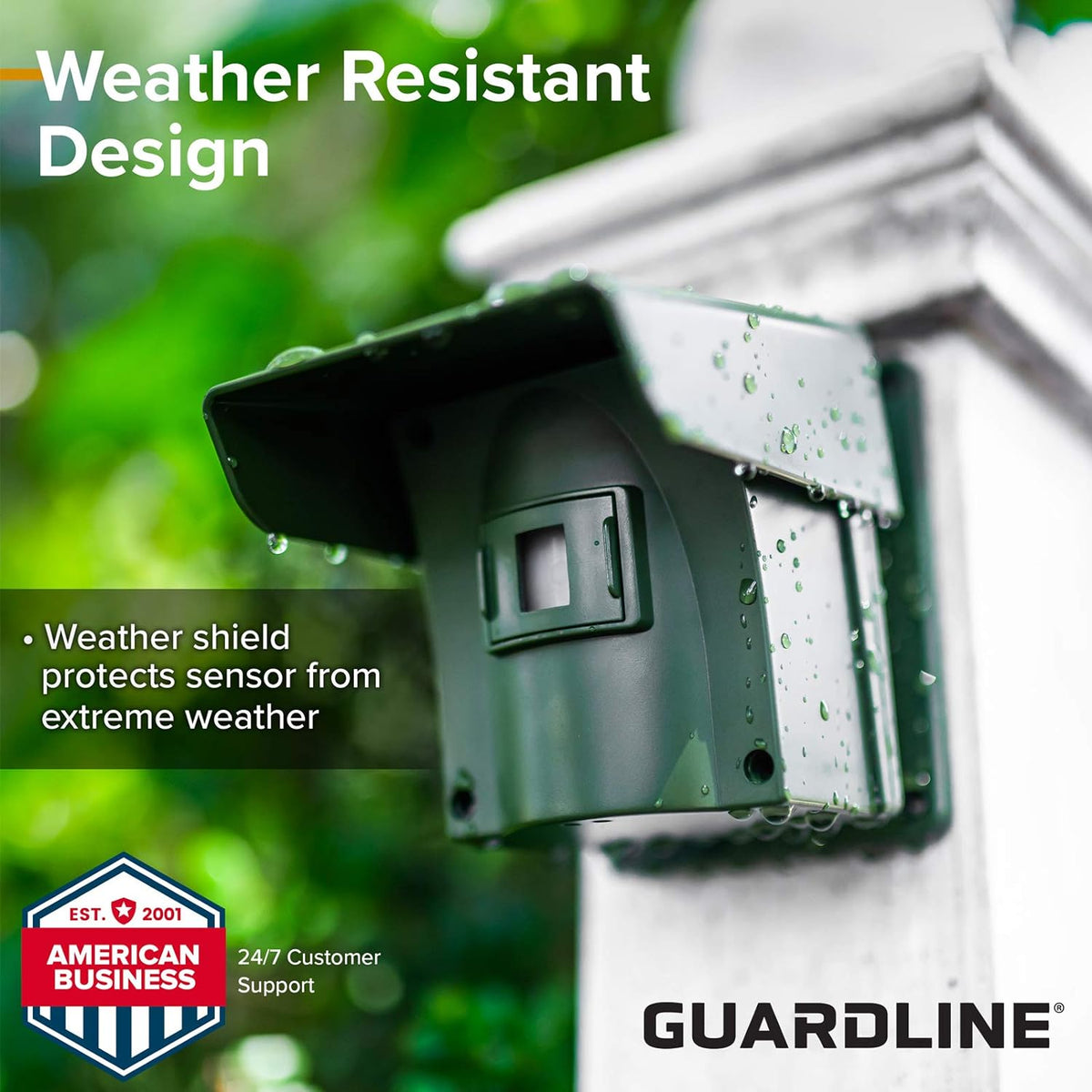 Guardline Wireless Driveway Alarm - 4 Motion Detector Alarm Sensors & 1 Receiver, 1/4 Mile Range, Weatherproof Outdoor Security Alert System for Home & Property