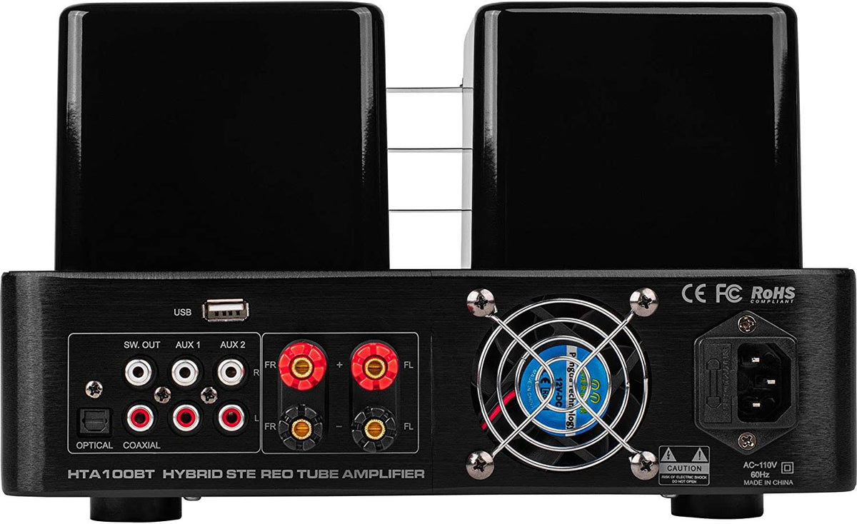 Dayton Audio HTA100BT Hybrid Stereo Tube Amplifier with Bluetooth USB AUX Phono in SUB Out 100W 2024 Best Sellers