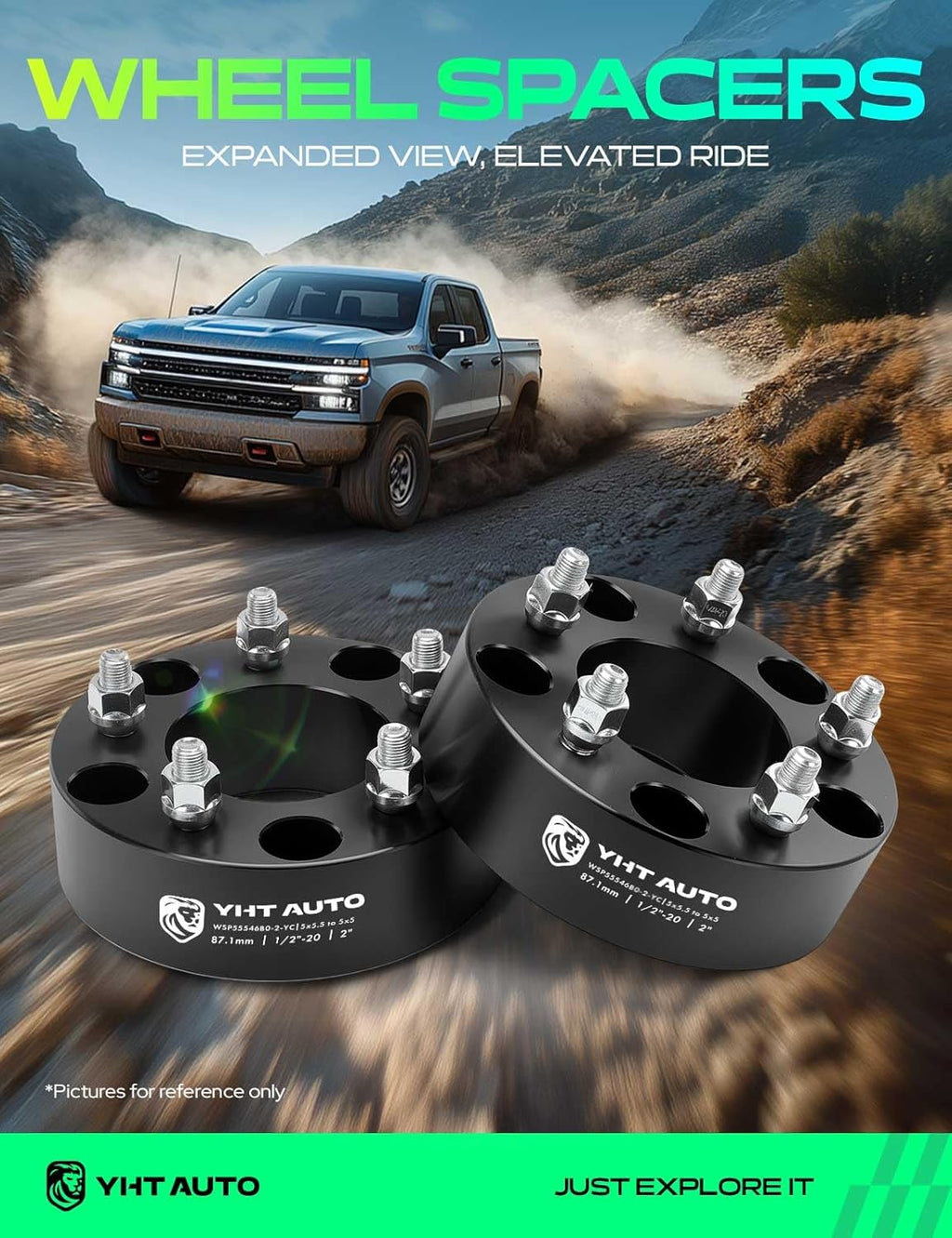 YHTAUTO 5x120 Hub Centric Wheel Spacers 1 Compatible with 1991-2011 BMW 1/3/5/6/7/8/M3/M5/M6/Z3/Z4/Z8 Series Tire Spacers M12x1.5 Studs, 72.56mm Hub Bore 5 Lug 2PCS Black
