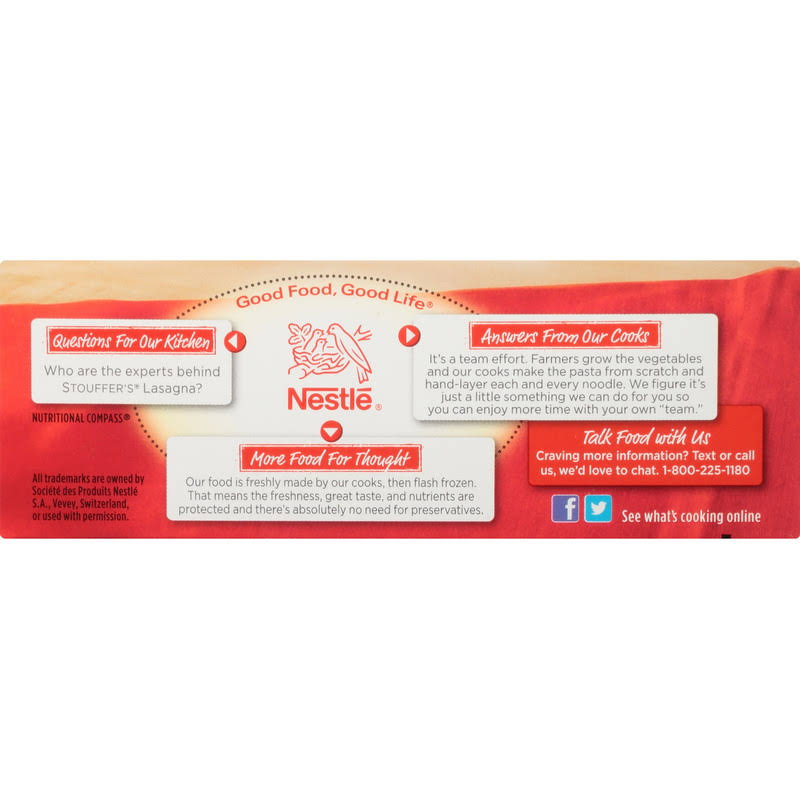 Stouffer's Vegetable Lasagna Meal 10.5 oz, Pack of 12