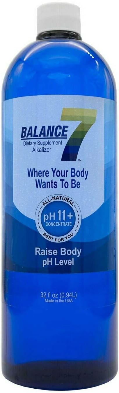 Balance 7 - Alkaline Dietary Supplement - 11+ pH Alkalizing Concentrate and pH Booster Mineral Liquid - pH Balancer (16 fl oz, 6 Bottles) Pack of 2