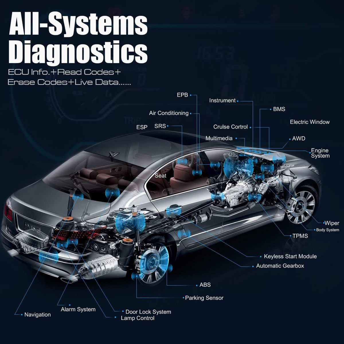 Autel MaxiCOM MK808BT Car Diagnostic Scan Tool, 2022 Newest Upgraded Ver. of MK808, MX808, All Systems Diagnosis & 28+ Services, ABS Bleed, Oil Reset, EPB, SAS, DPF, BMS, Throttle, Injector Coding