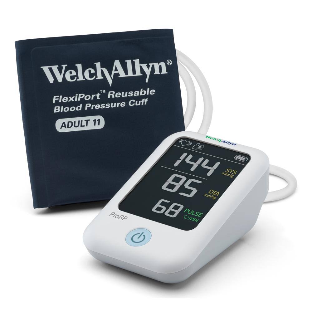 Welch Allyn 2000-a - ProBP 2000 Digital Blood Pressure Device (US), Size 11 Adult FlexiPort Reusable BP Cuff, 4 AA Batteries