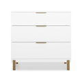 Delta Children Hendrix 3 Drawer Dresser in Bianca White/Bronze