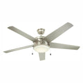 Home Decorators Portwood 60 in LED Indoor/Outdoor Brushed Nickel Ceiling Fan