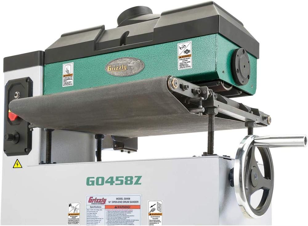 Grizzly Industrial G0458Z - 18 1-1/2 HP Open-End Drum Sander w/VS Feed