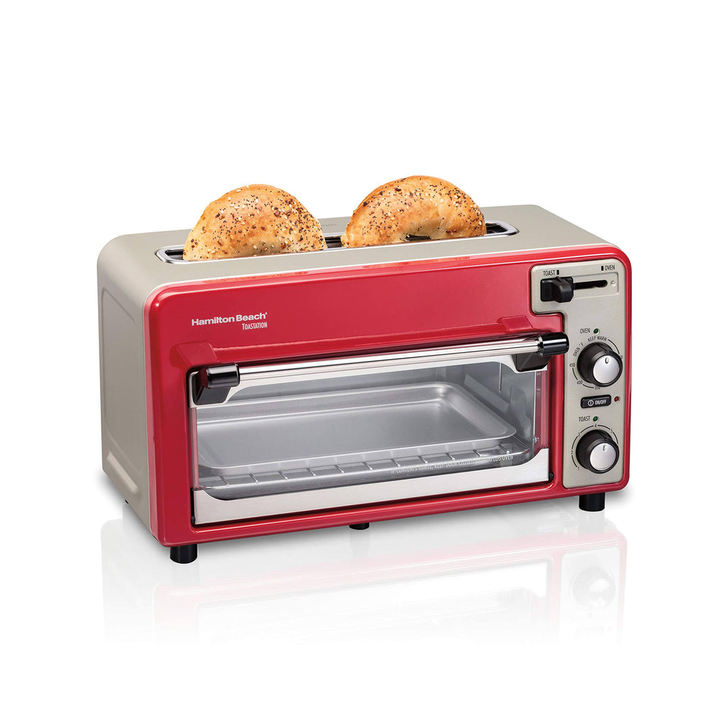 Hamilton Beach - Toastation 2-Slice Countertop Toaster and Toaster Oven - Red 22724