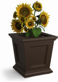 Mayne Fairfield 16in Square Planter - Espresso - Durable Self Watering Resnin Planter (5887-ES)
