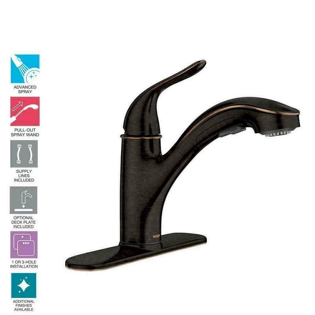Moen Brecklyn Single-Handle Pull-Out Sprayer Kitchen Faucet Bronze