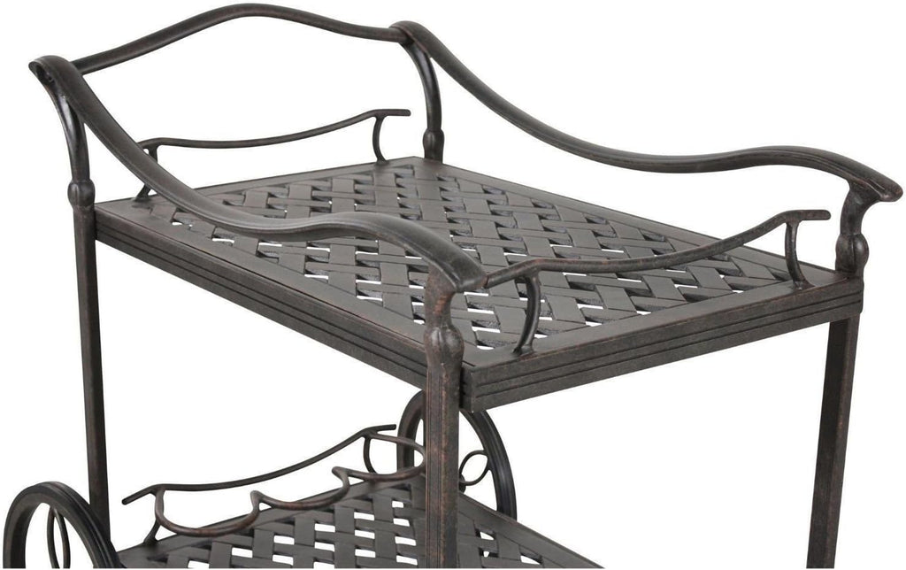 Outdoor Serving cart Patio Tea cast Aluminum Furniture Desert Bronze