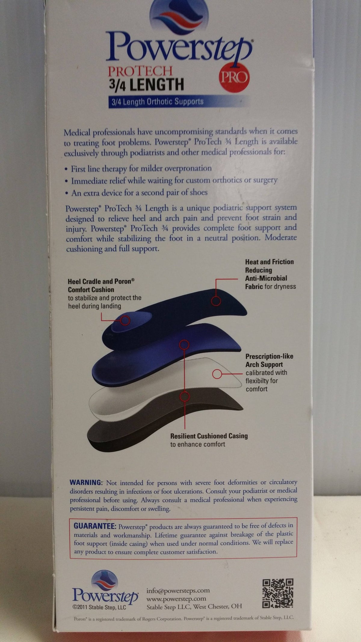 PowerStep Protech 3/4 Length Orthotic Insoles