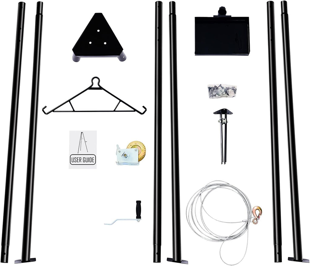 YIELDEDLAND 500lb Capacity Tripod Game Hoist Deer Hanger and Complete Hoist Kit with Gambrel and Manual Winch for Hunting Season Game up to 500 Pound