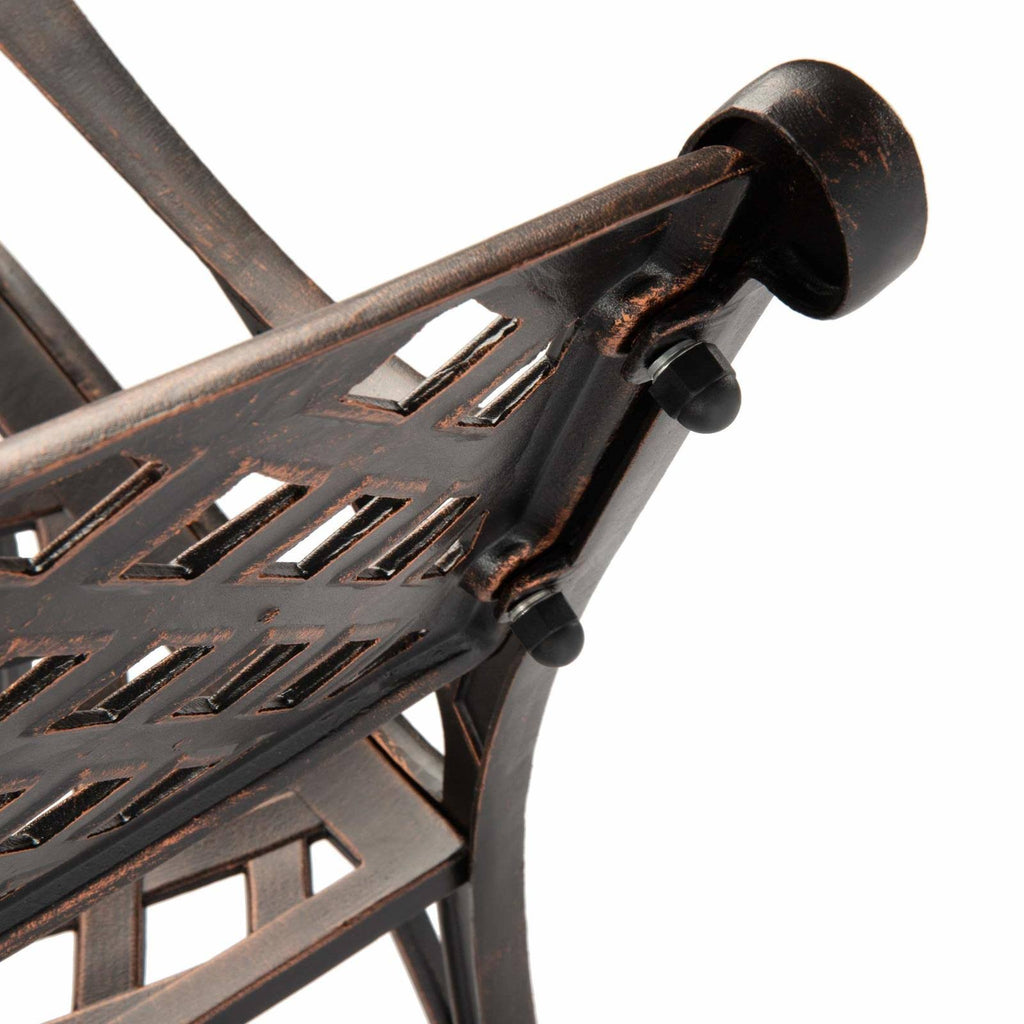 Patio Sense Cast Aluminum Patio Bench, Antique Bronze