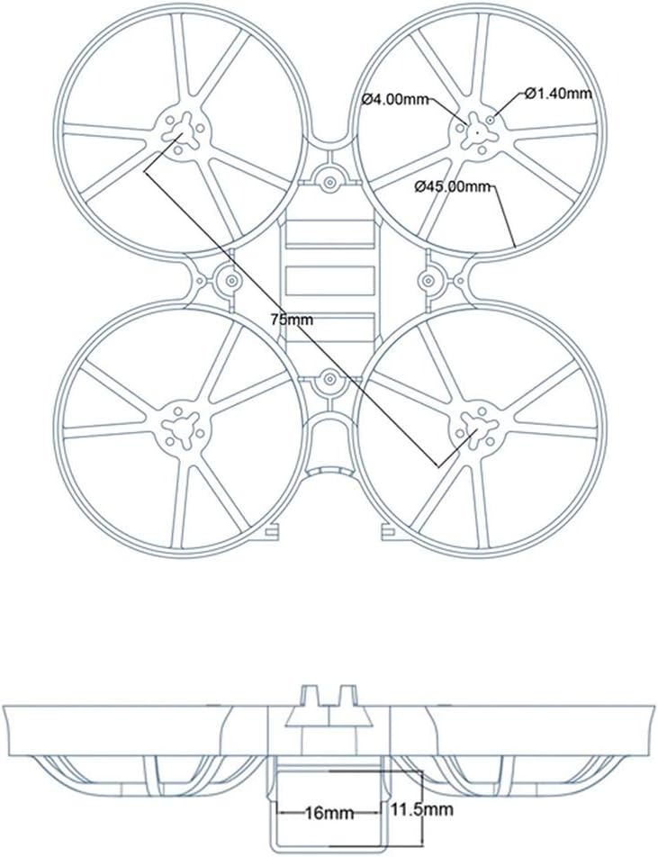 BETAFPV Meteor75 1S Brushless Whoop Drone TBS Crossfire with BT2.0 Connector F4 AIO 1S FC VTX 18000KV 1102 Motor C02 Camera for Tiny Whoop Micro FPV Racing Whoop Drone Quadcopter