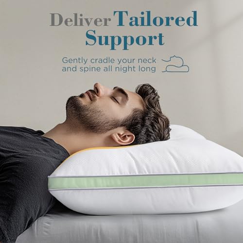 viewstar Bed Pillows King Size Set of 2, Hotel Quality, Down Alternative Big Pillow for Back, Stomach or Side Sleepers, Firm