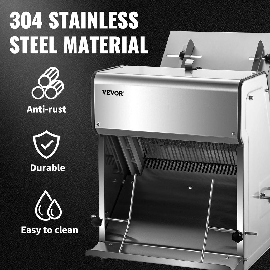Home AND Kitchen VEVOR Commercial Toast Bread Slicer, 12mm Thickness Electric Bread Cutting Machine, 31PCS Commercial Bakery Bread Slicer, 110V Toast Cutter Cutting Machine, Bread Cutter for Bread Sheet Cutter Cutting