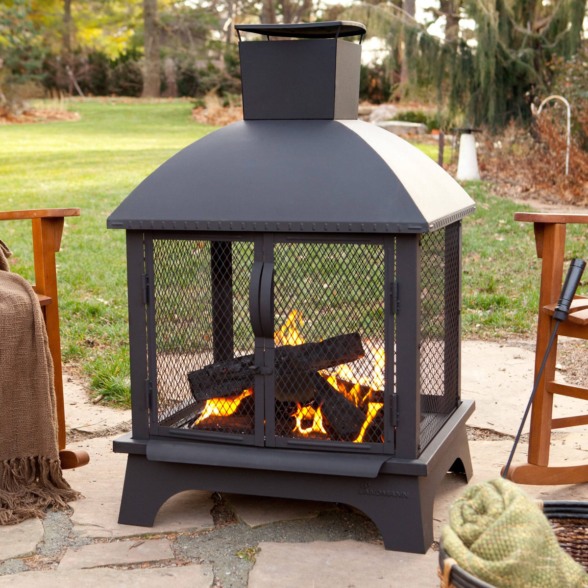 Landmann Redford Outdoor 26x22 Fireplace, Black 2024 Best Sellers