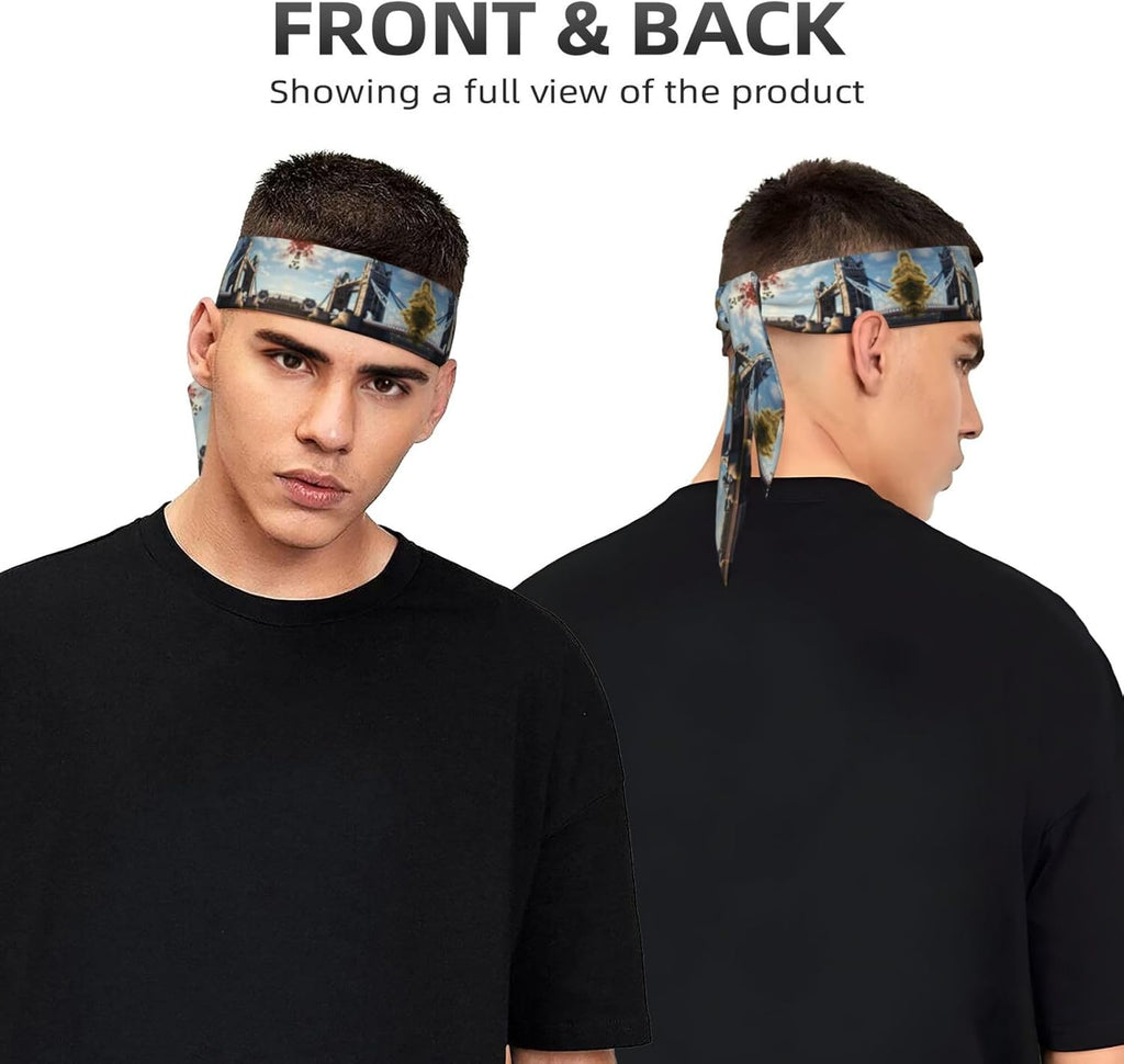 Sports Head Tie Made of Cotton Straps for Men & Women Moisture Wicking Athletic for Running, Gym, Working Out Historic Old Tower Bridge London Picture