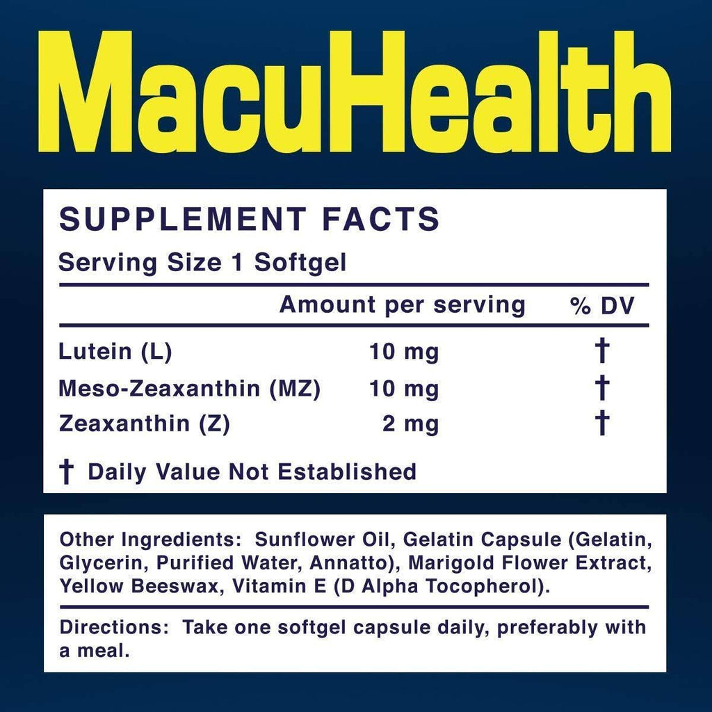 Macuhealth with LMZ3 Vitamins 90 Capsules Soft Gels
