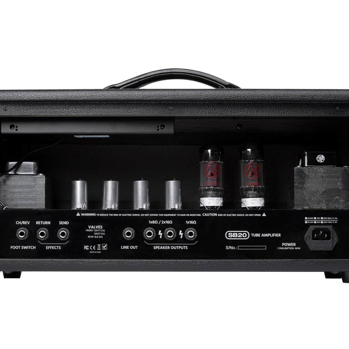 Stage Right by Monoprice SB20 50-Watt All Tube 2-Channel Guitar Amp Head with Reverb