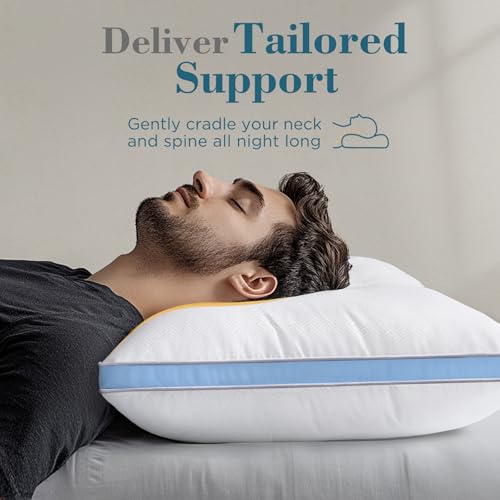 viewstar Bed Pillows King Size Set of 2, Hotel Quality, Down Alternative Big Pillow for Back, Stomach or Side Sleepers, Firm